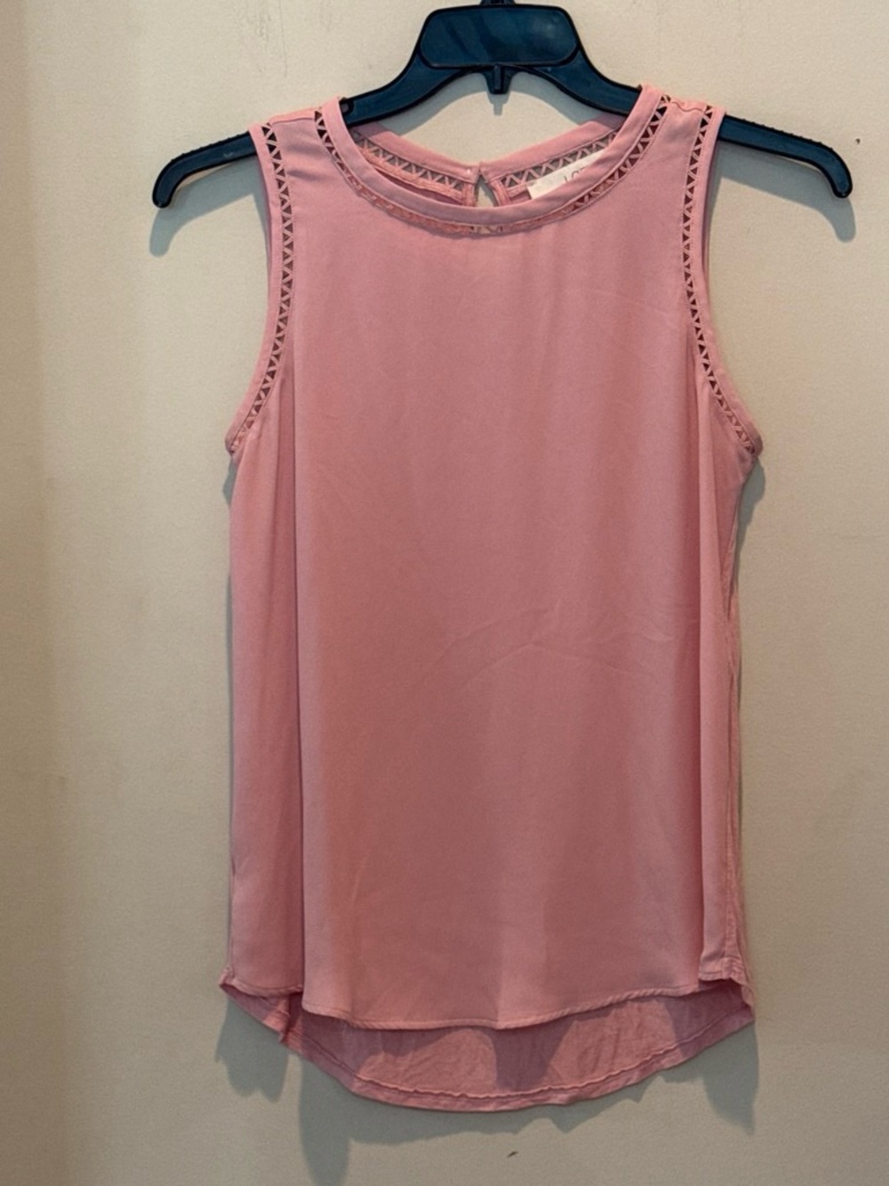 LOFT Pink Sleeveless Camisole with Trim Detail